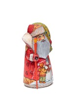 Hand Carved Grandfather Frost with Child and Snowman