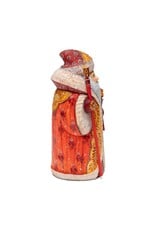 Hand Carved Grandfather Frost with Red & Gold Coat