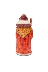 Hand Carved Grandfather Frost with Red & Gold Coat
