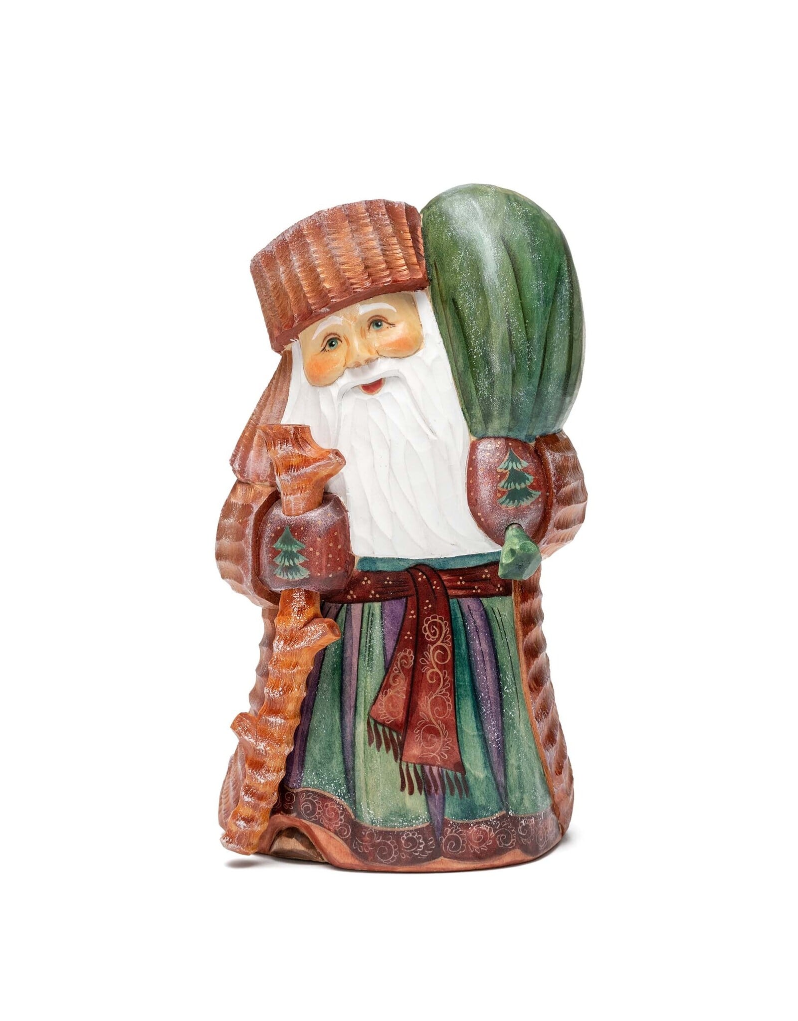 Rustic Pine  Hand Carved Grandfather Frost