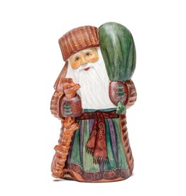 Rustic Pine  Hand Carved Grandfather Frost