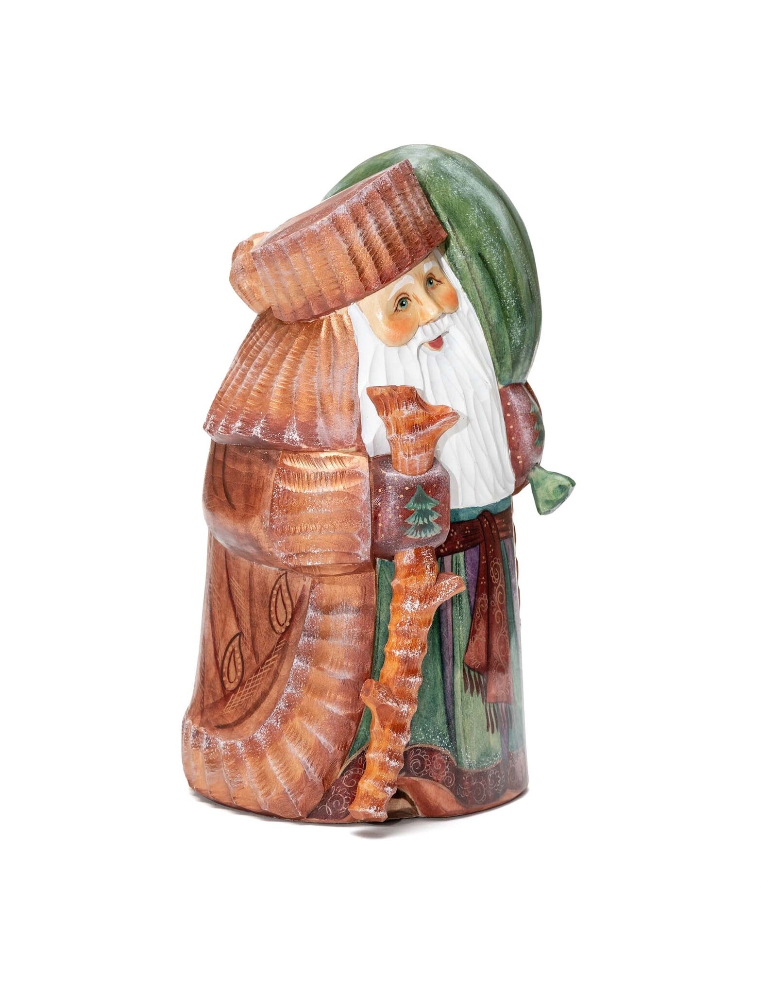 Rustic Pine  Hand Carved Grandfather Frost