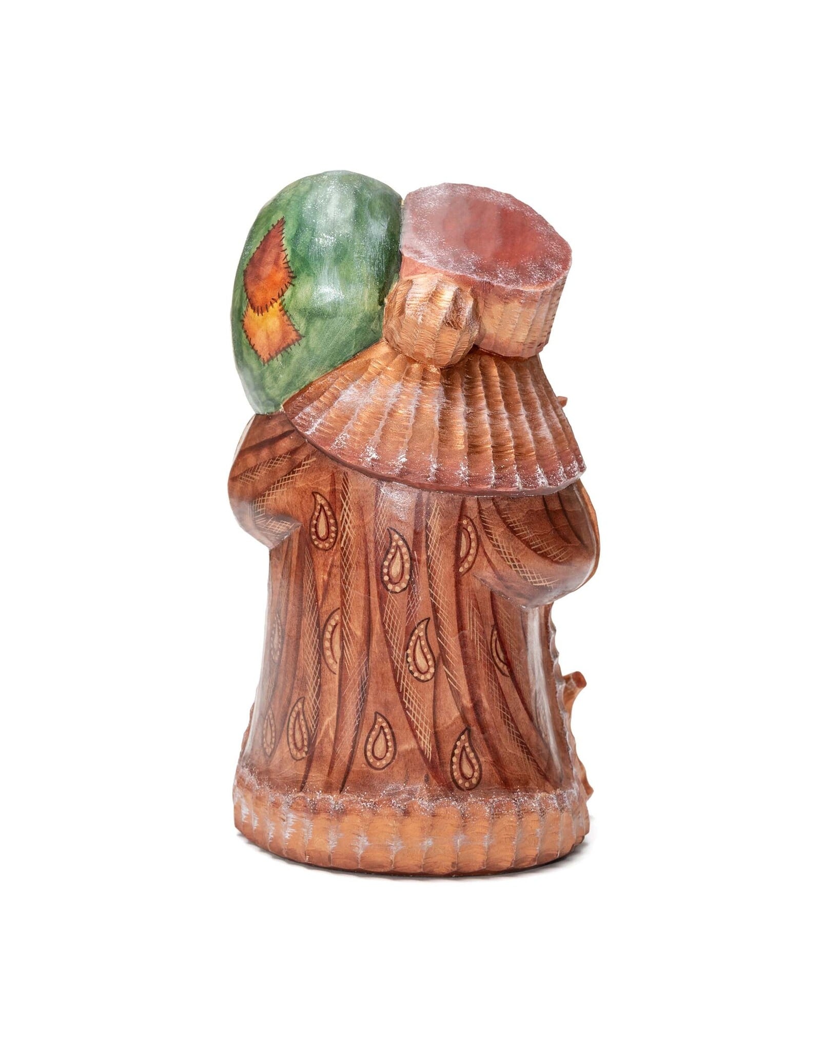 Rustic Pine  Hand Carved Grandfather Frost