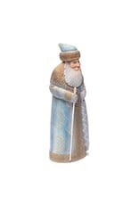 Hand Carved Grandfather Frost with Blue and Gold Coat