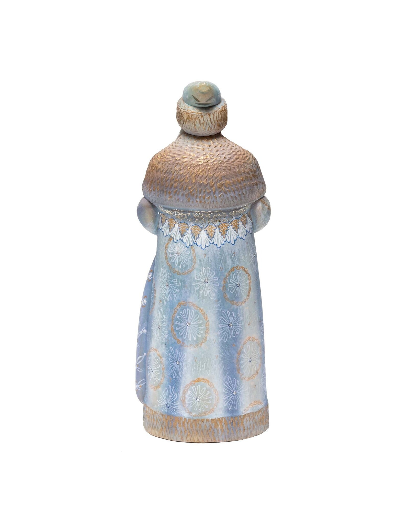 Hand Carved Grandfather Frost with Blue and Gold Coat