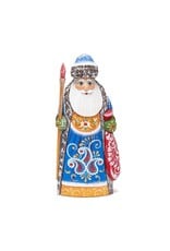 Hand Carved Grandfather Frost with Blue Robe