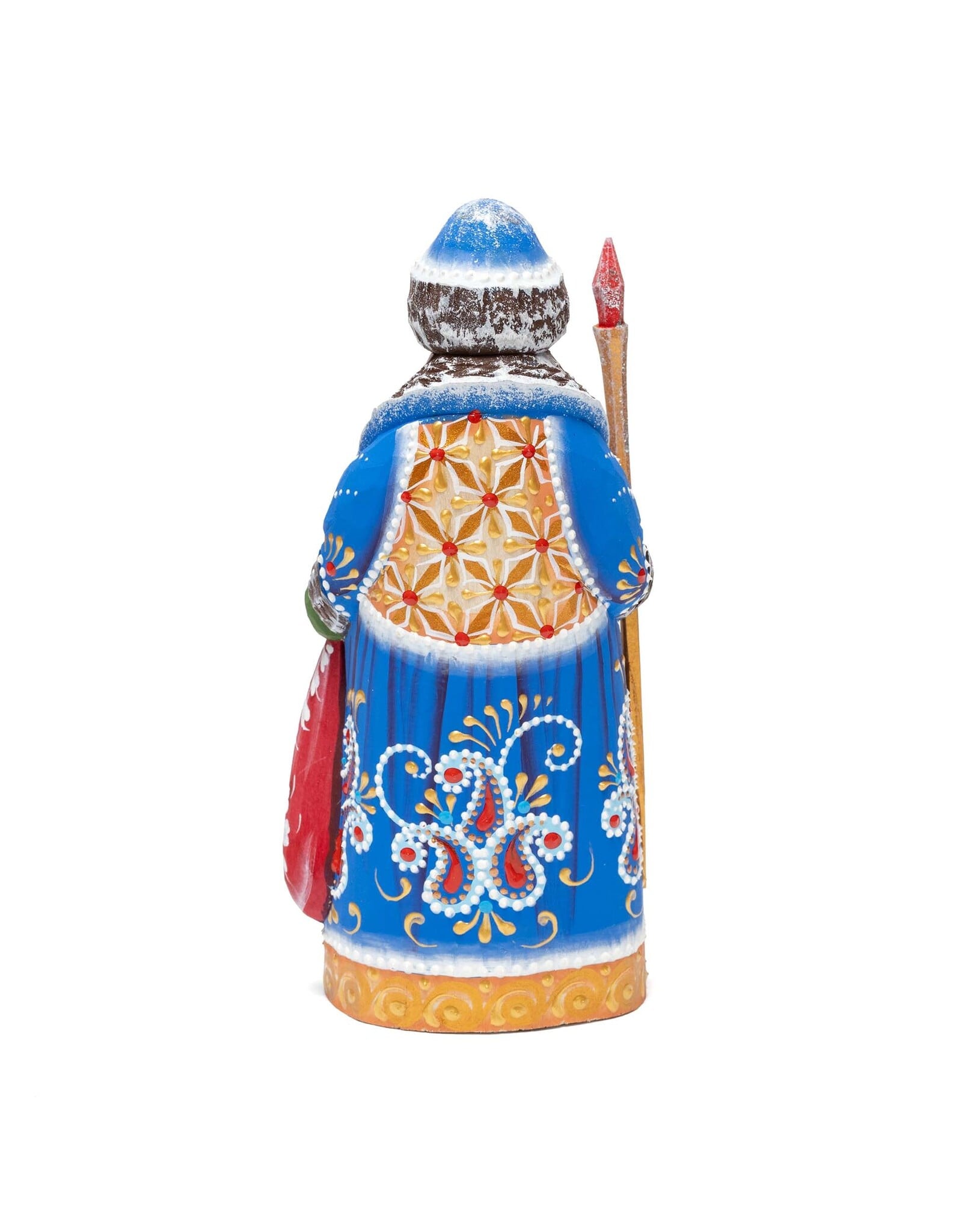 Hand Carved Grandfather Frost with Blue Robe