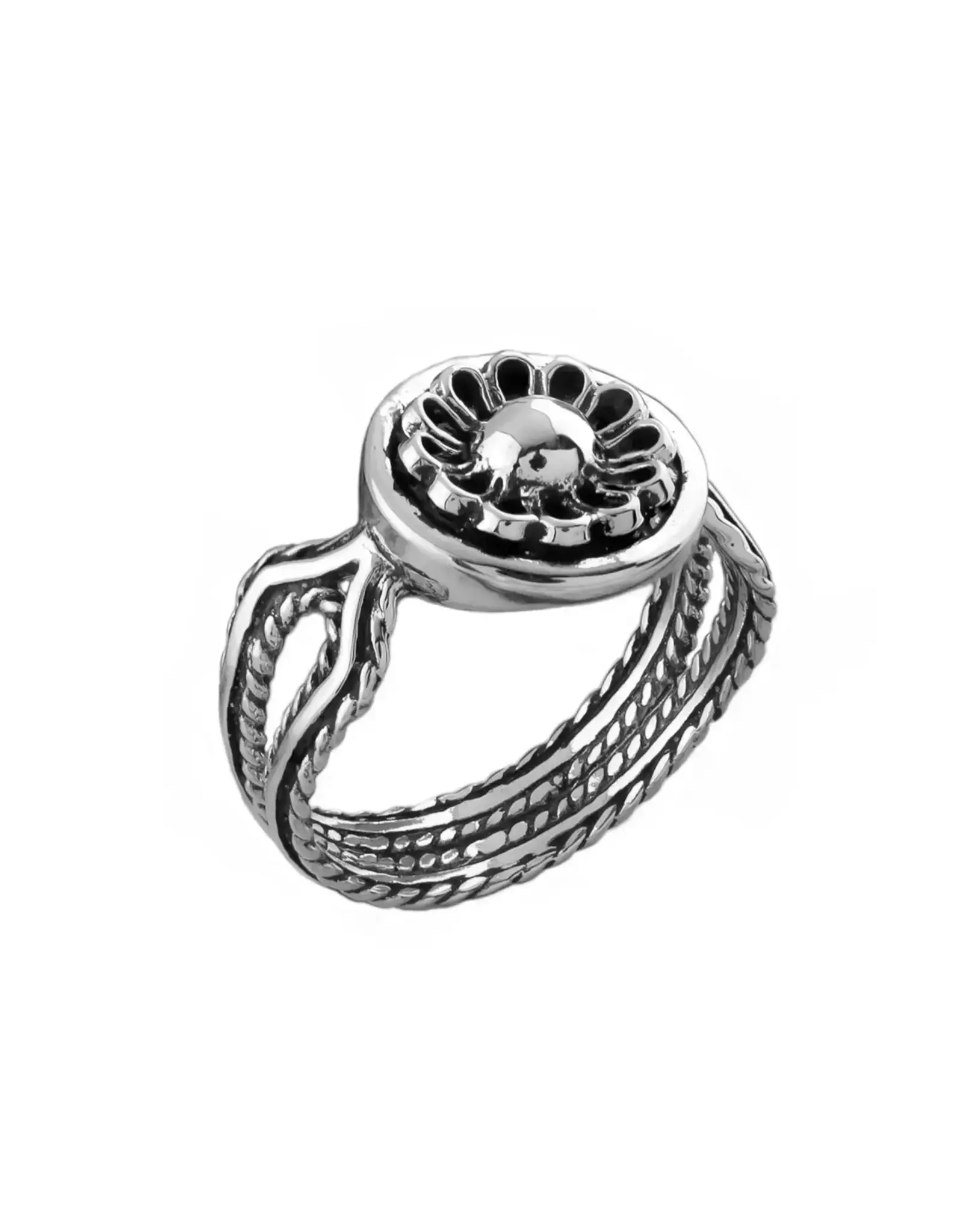 Lotus Flower Filigree Dainty Ring Size 8