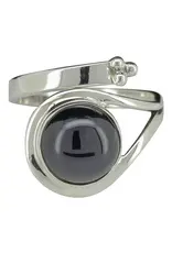 Black Onyx Sterling Silver Adjustable Ring