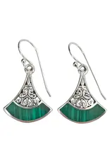 Malachite Sterling Silver Hook Earrings