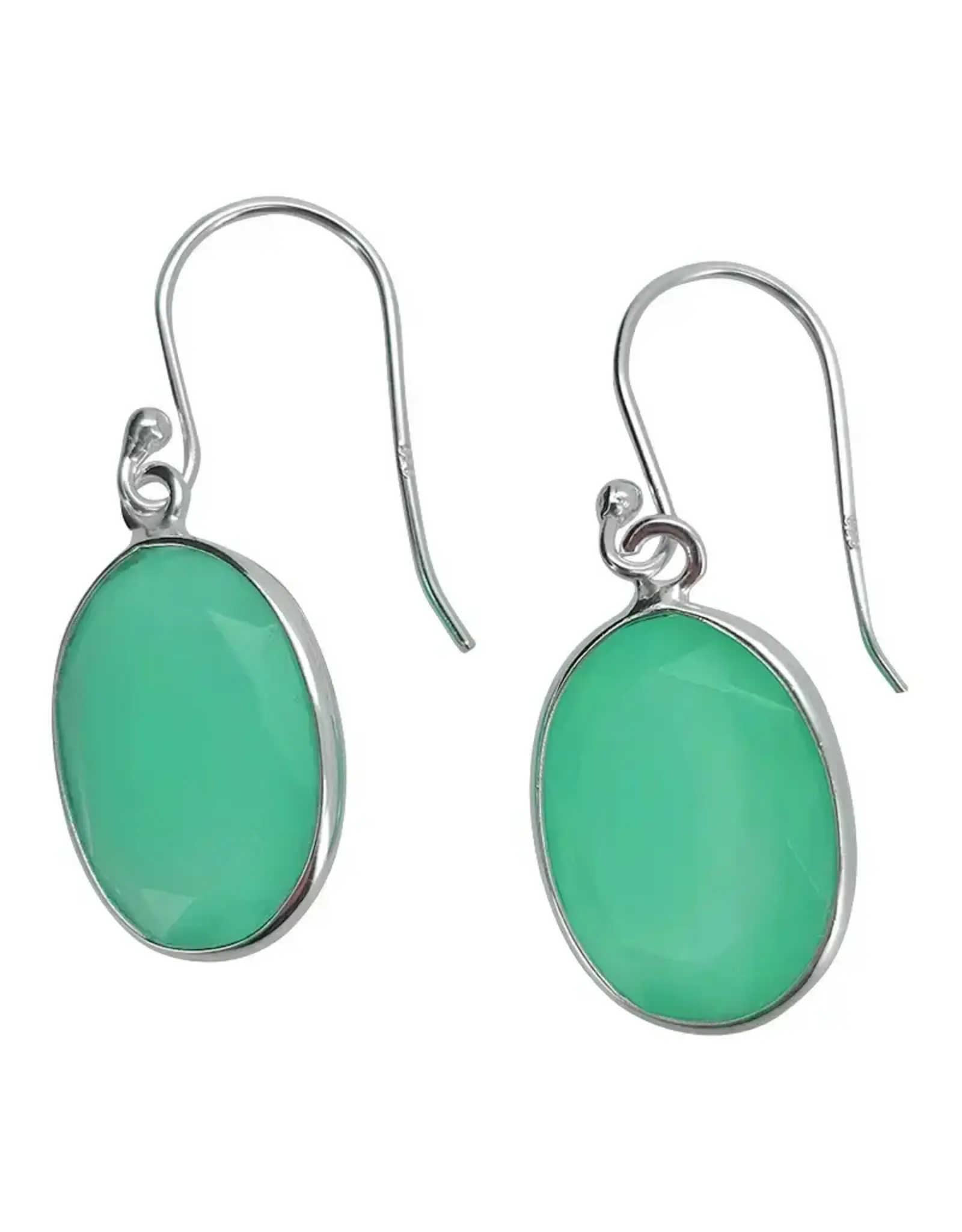 Green Onyx Oval Earrings