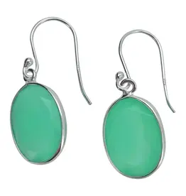 Green Onyx Oval Earrings