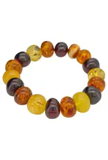 Baroque Shape Multi-Color Amber Bracelet