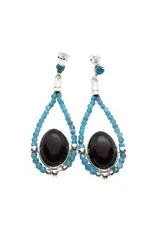 Cherry Amber Apatite Post Dangle Earrings