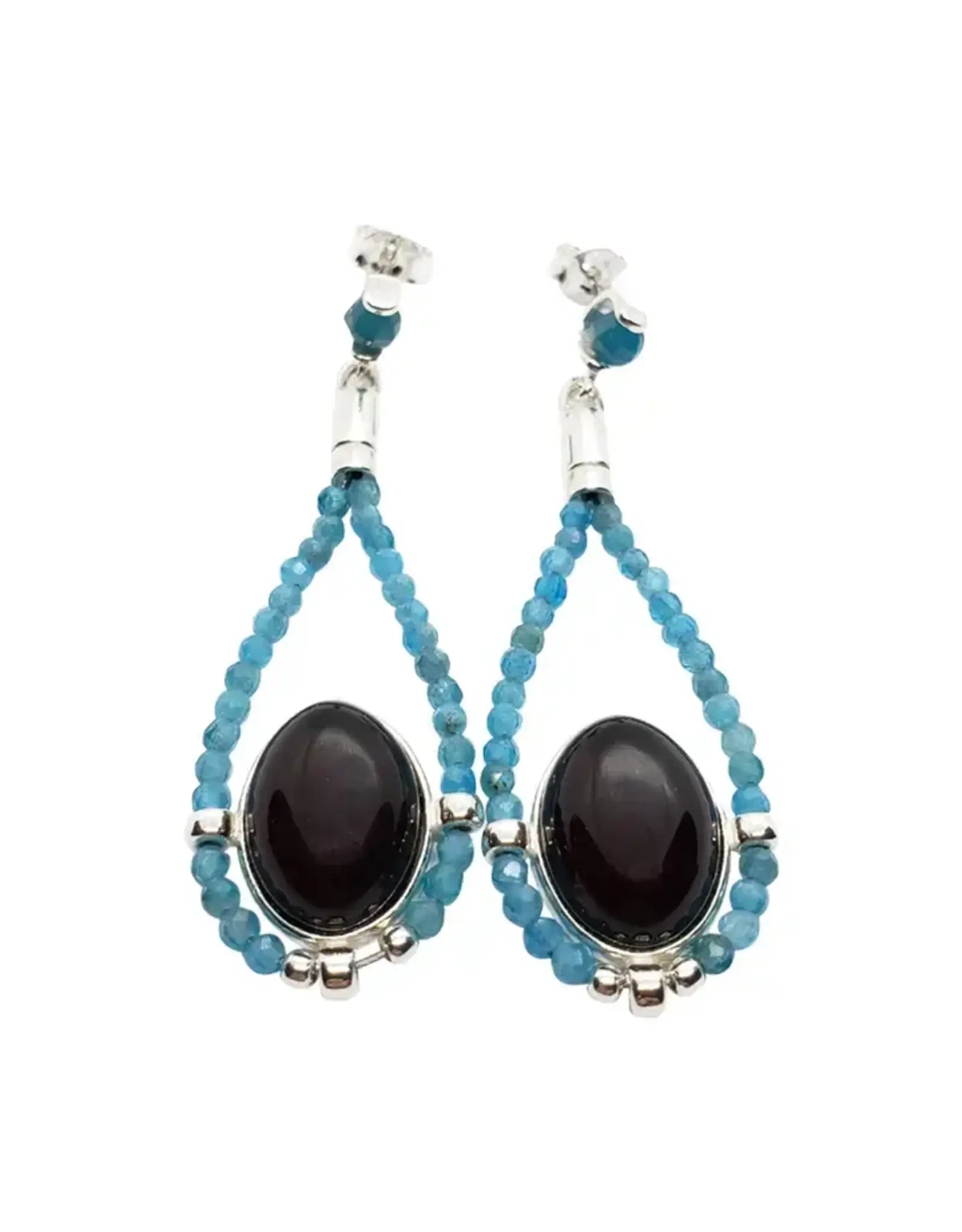 Cherry Amber Apatite Post Dangle Earrings
