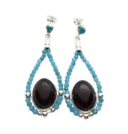 Cherry Amber Apatite Post Dangle Earrings