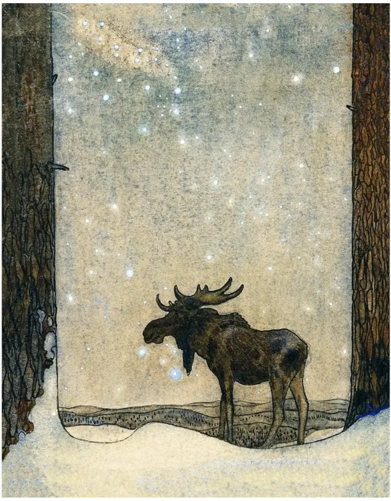 Fairy Tale Moose by John Bauer Art Print