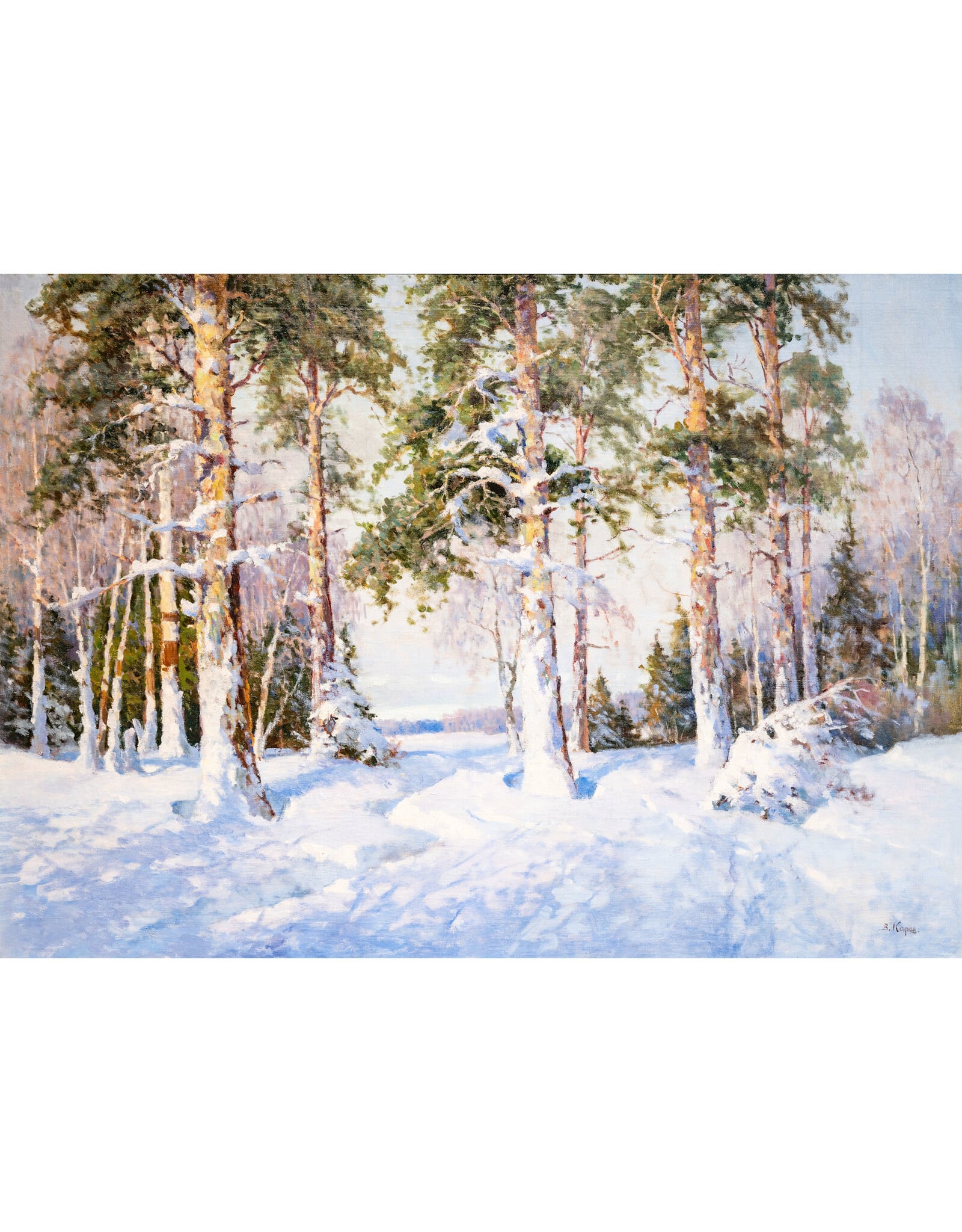 Winter by Vasili Vasilevich Karev 11 1/2" x 14" Print