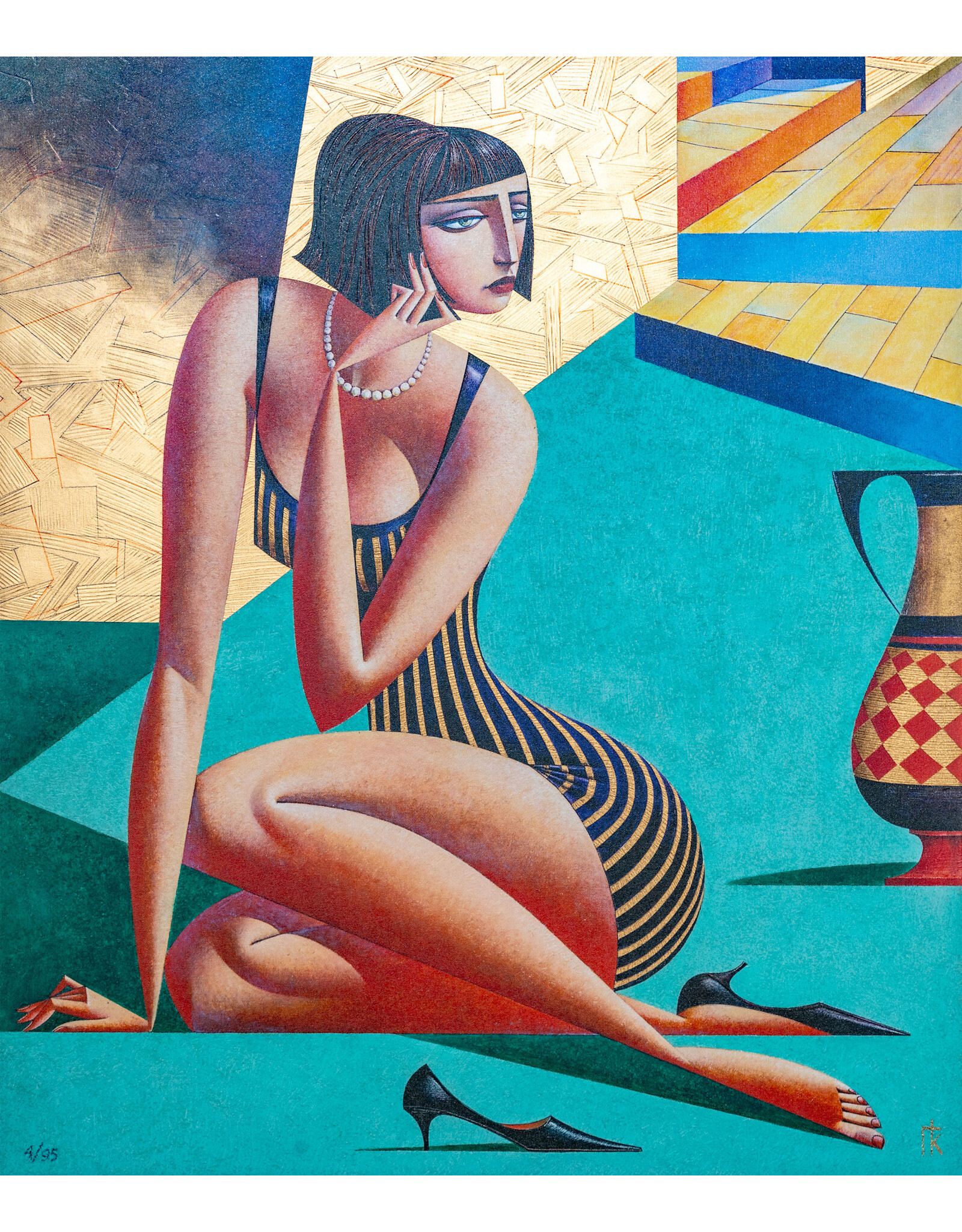 Georgy Kurasov, "A Girl with a Jug (Lera)" Original Painting