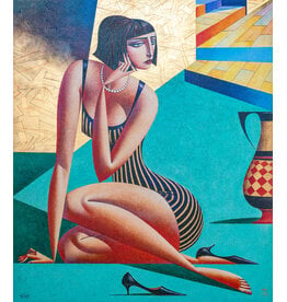Georgy Kurasov, "A Girl with a Jug (Lera)" Original Painting