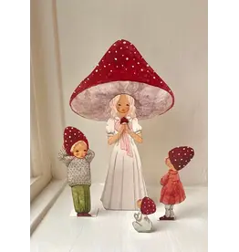 Mushroom Mom and Children Cut Out Dolls