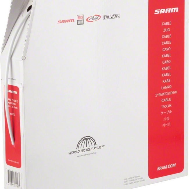 SRAM BRAKE CABLE HOUSING 1M X 5.0MM WHITE 1PC