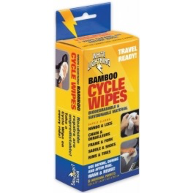 WHITE LIGHTNING BAMBOO CYCLE WIPES 6 WIPES PER BOX