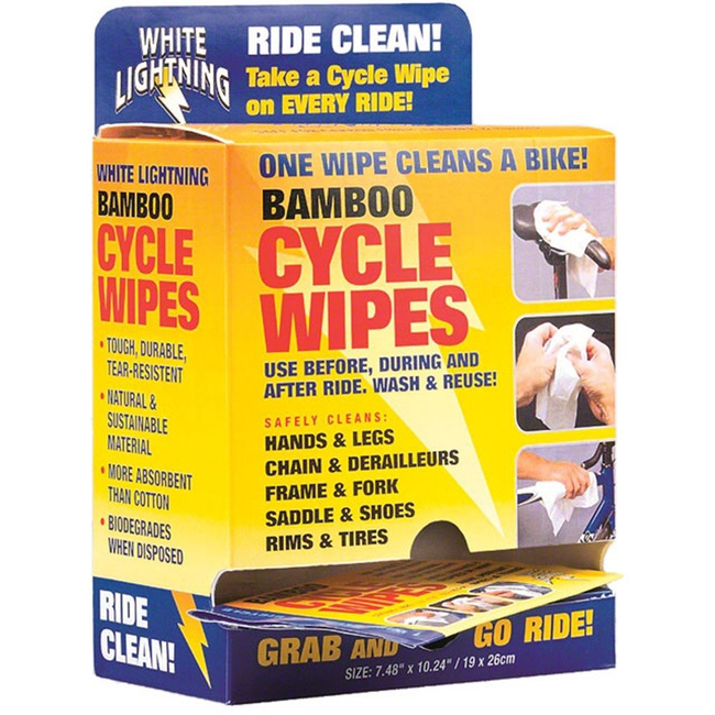 WHITE LIGHTNING BAMBOO CYCLE WIPES 1 WIPES