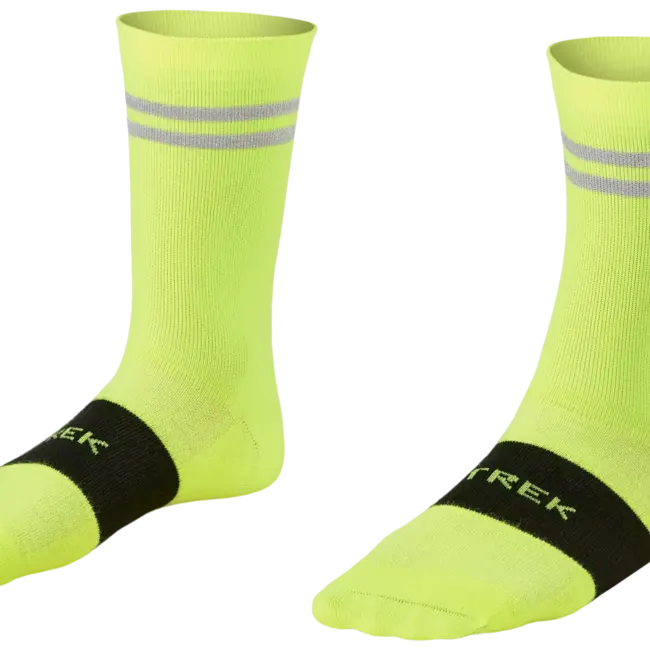 Trek Race Reflective Crew Cycling Sock SIZE L RADIOACTIVE YELLOW