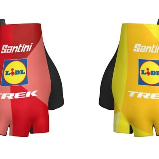 Santini Lidl-Trek Team Unisex Cycling Glove Dark Blue/Yellow XL