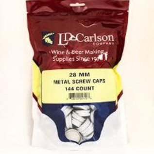 28 mm White Metal Screw Caps - 72ct