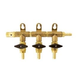 3 -Way Gas Manifold 5/16 -  (Brass)