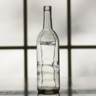 Wine Bottle Clear, Flat Bottom, 750ml - Case of 12