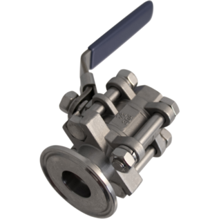 3 Piece Stainless Ball Valve - 1.5 in. T.C. x 1/2 in. NPT