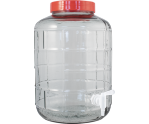 2 Gal - Wide Mouth Glass Carboy With Spigot - Worts and All