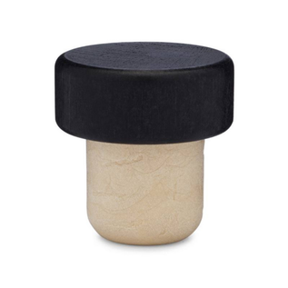 Bar Top Spirit Corks | Synthetic T-Cork Stopper | Black Wood Top | 22.6mm | Bag of 25