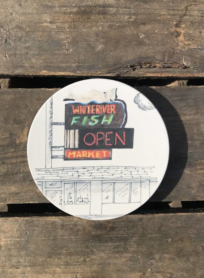White River Fish Market Coaster