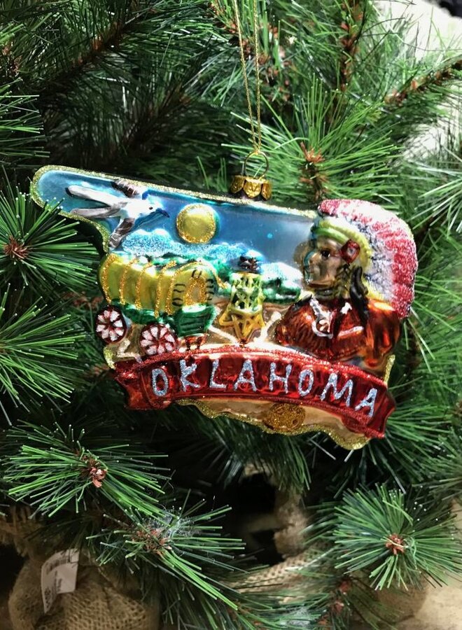 Oklahoma Glass Ornament