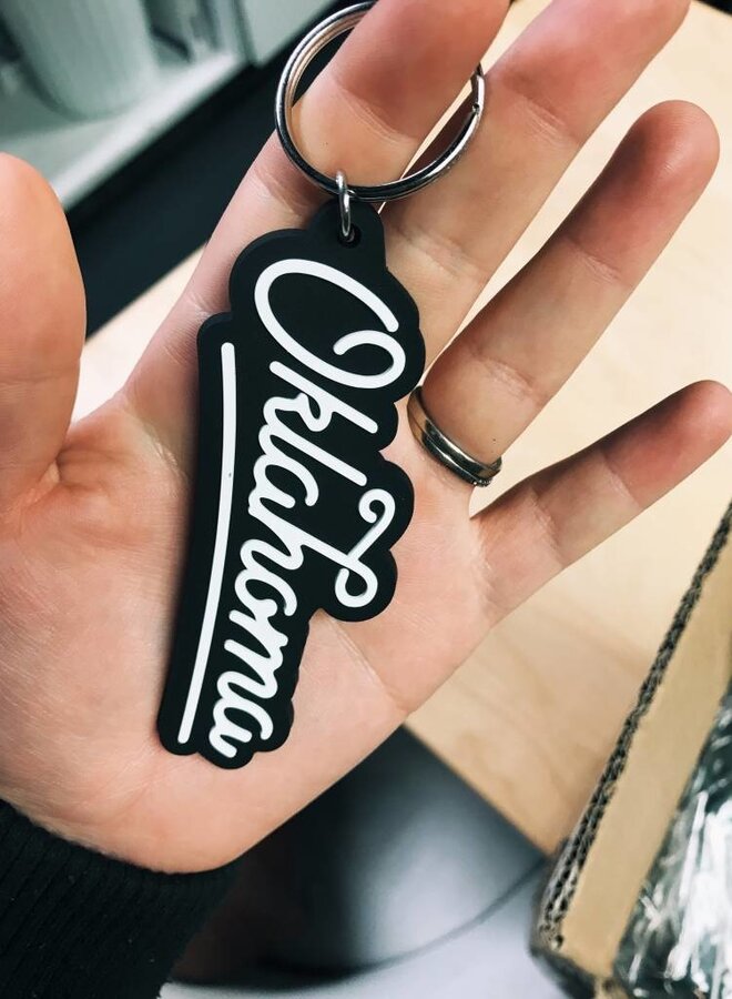 Oklahoma Script Keychain