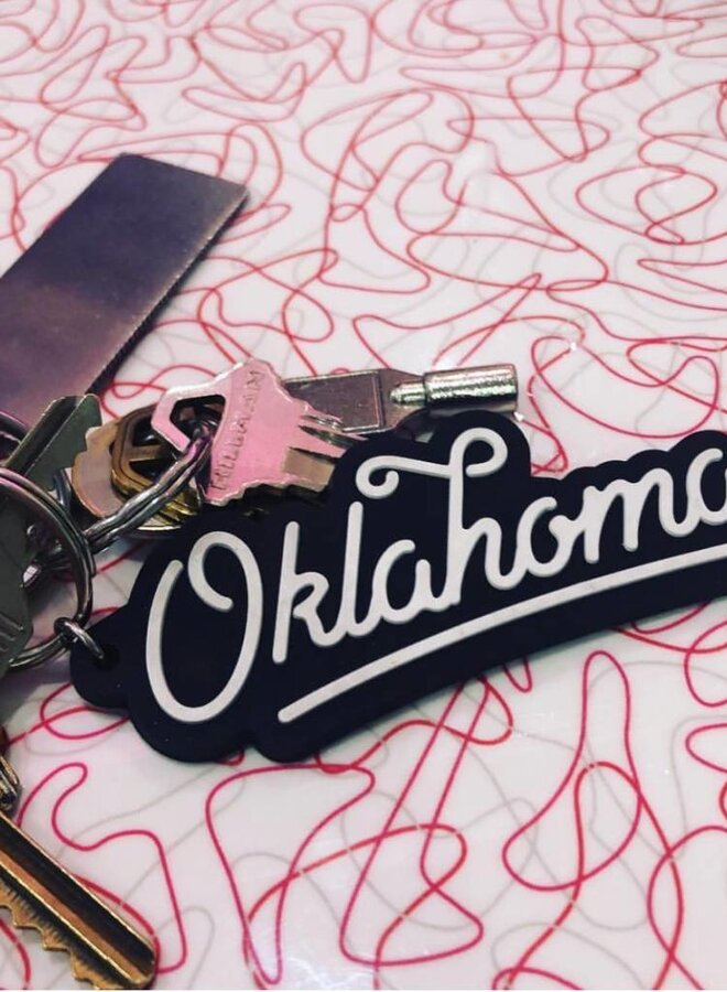 Oklahoma Script Keychain