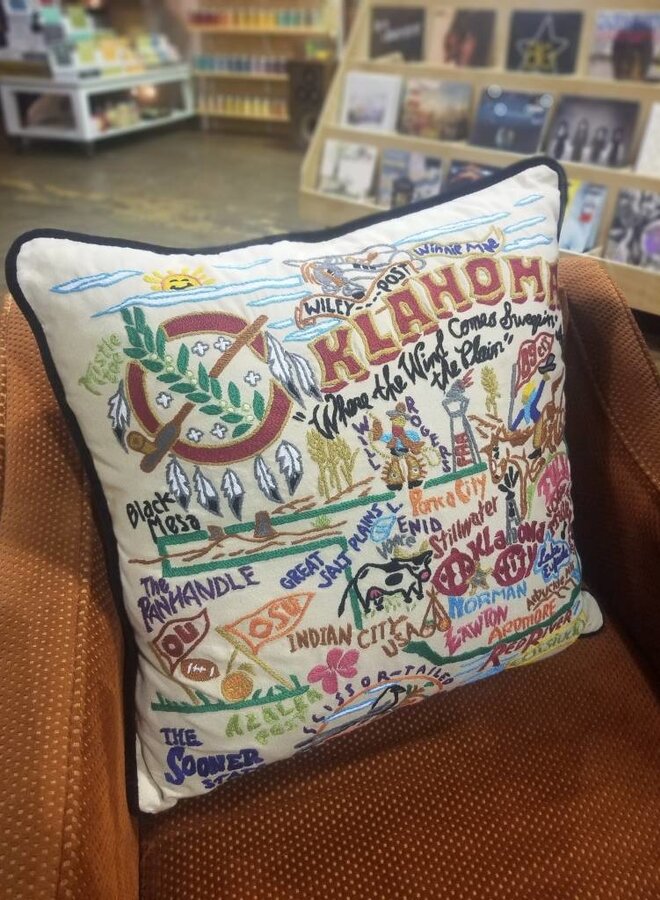 Oklahoma Pillow  Black Piping