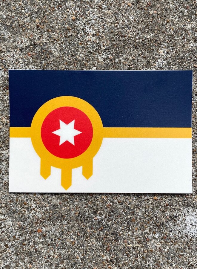 Tulsa Flag Sticker Small