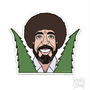 Happy Little Trees Bob Ross Caricature Sticker