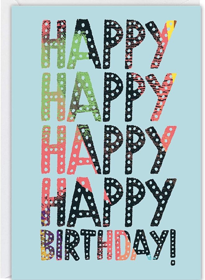 Happy Happy Birthday Blue Card