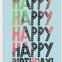Happy Happy Birthday Blue Card