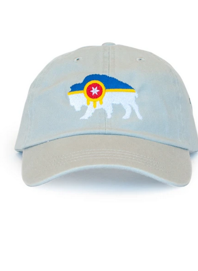Bison Flag Dad Hat - Tulsa Flag  - Khaki