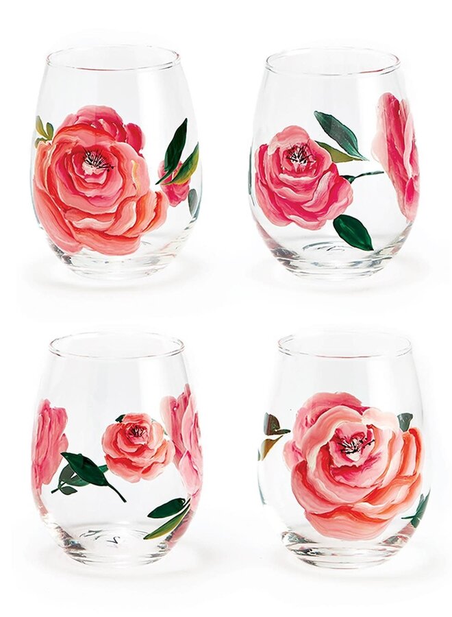 Stemless Rose Wine Glass