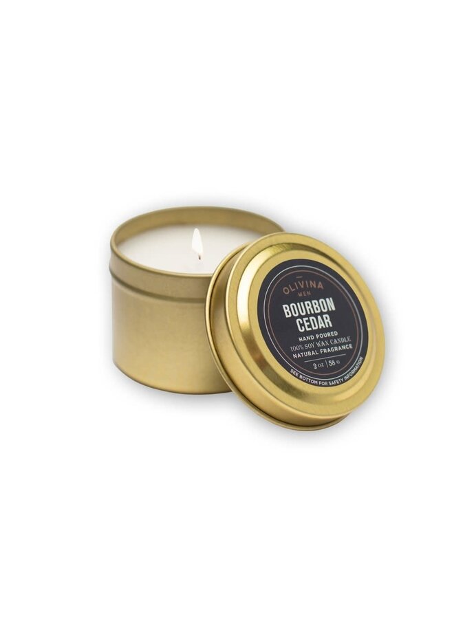 Bourbon Cedar Travel Soy Wax Candle