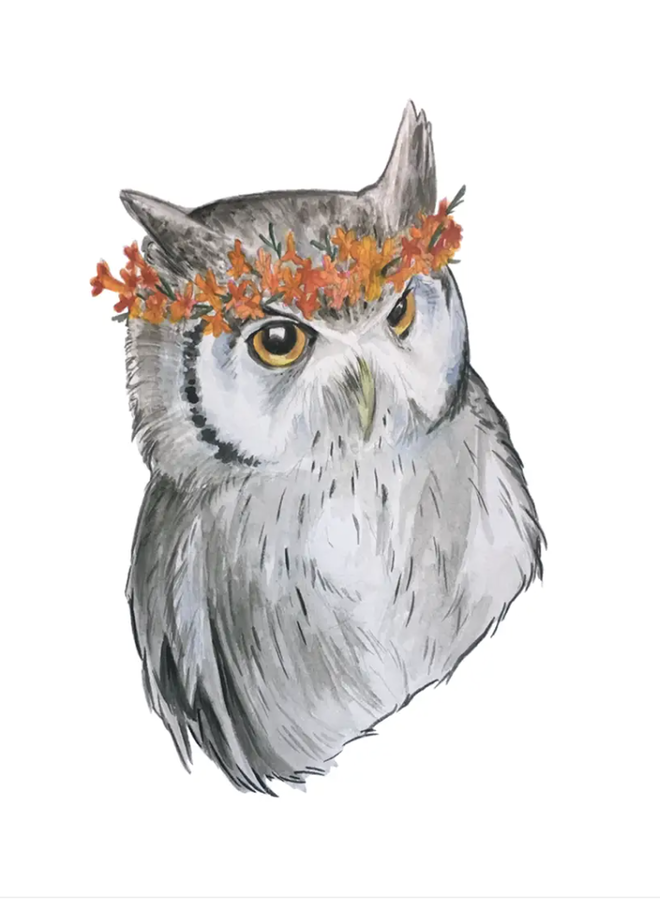 Whimsical Owl Sticker