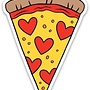 Pizza With Hearts Sticker
